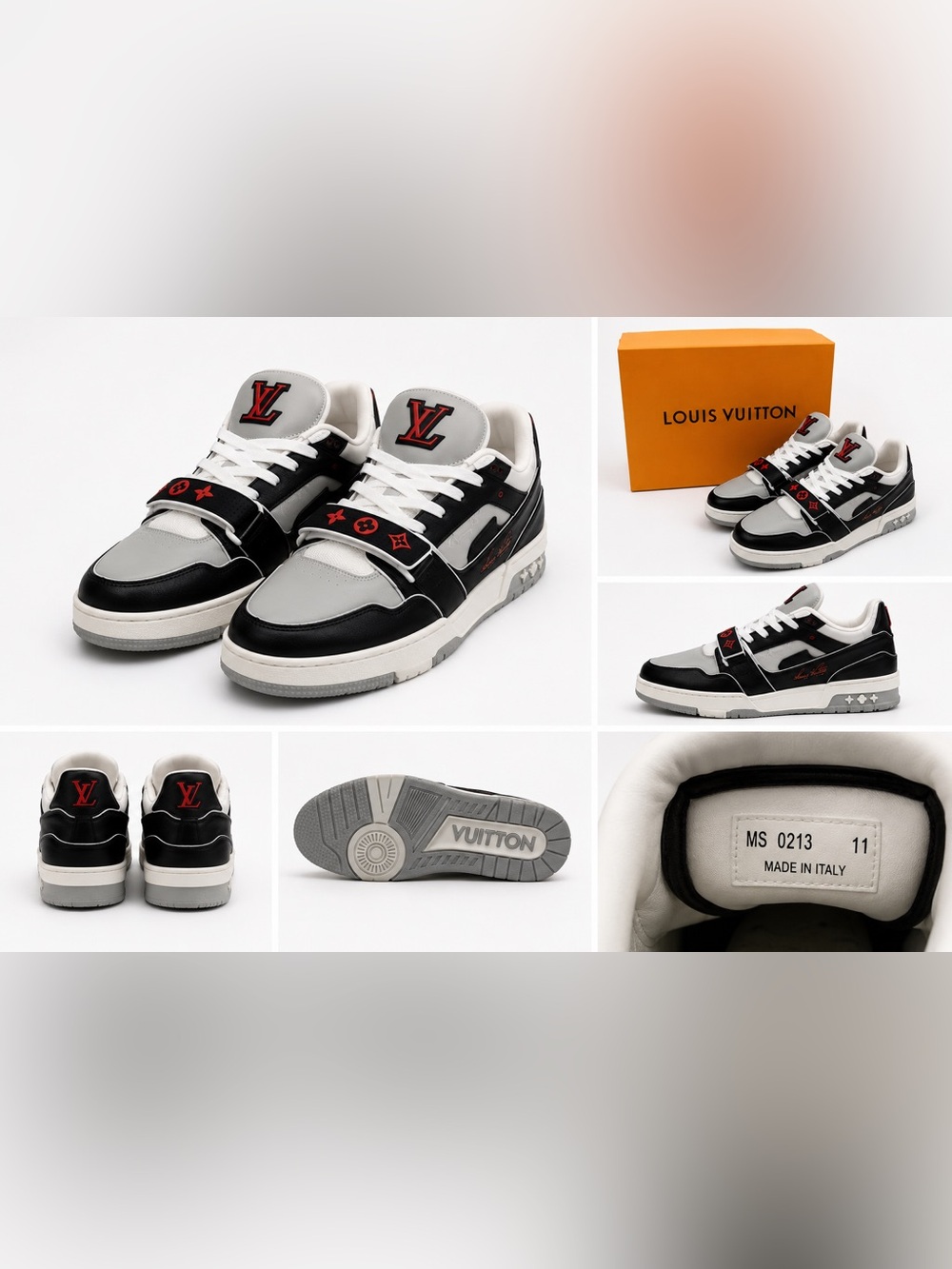 Louis Vuitton Black, White & Red Men’s Low-Top Sneakers
